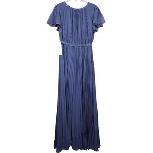 Azazie Kara Stormy NWT AZ374396 Maxi Bridesmaid Dress Chiffon Womens Size A8